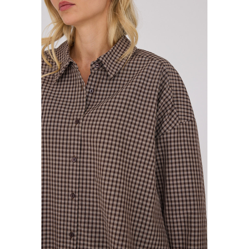 Sonja Check Shirt Dark Brown