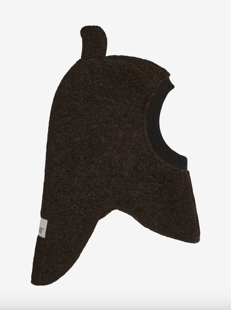 Balaclava Ears Wool Dark Brown Melange
