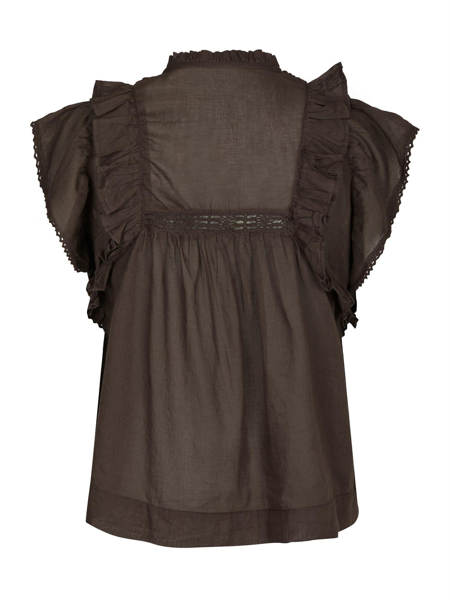 Jayla Voile Top Dark Brown