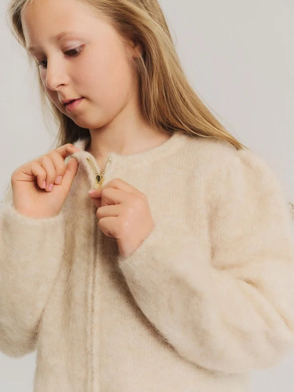 KIDS Alba Chunky Cardigan Light Beige Melange