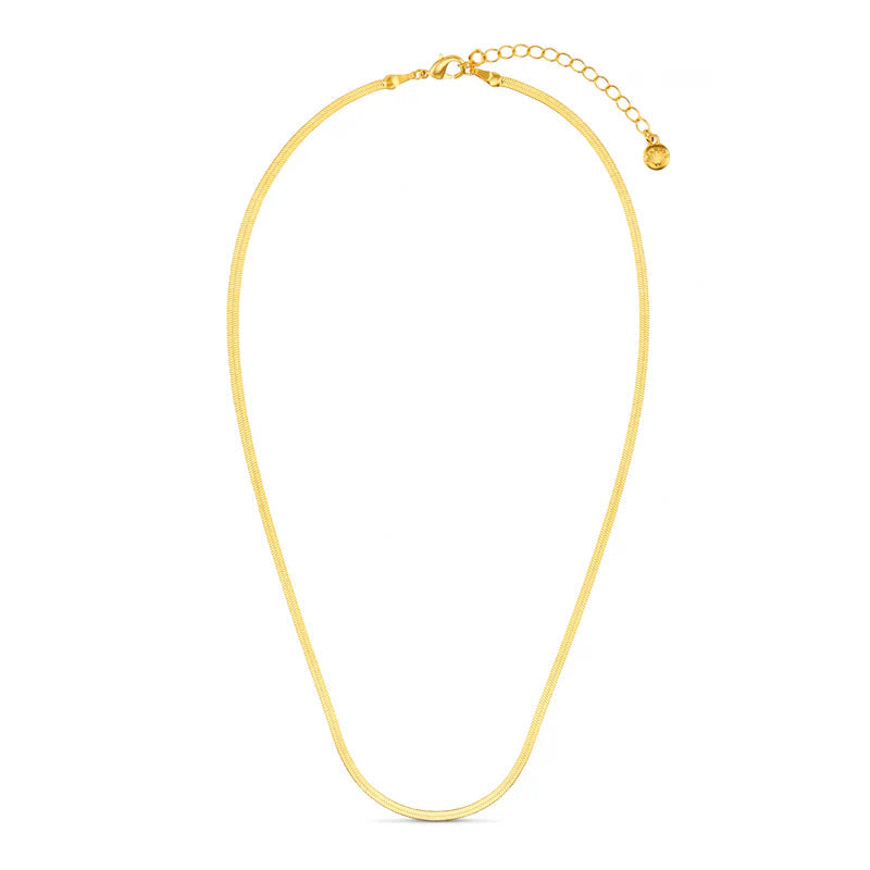 Flat Snake Necklace Gold