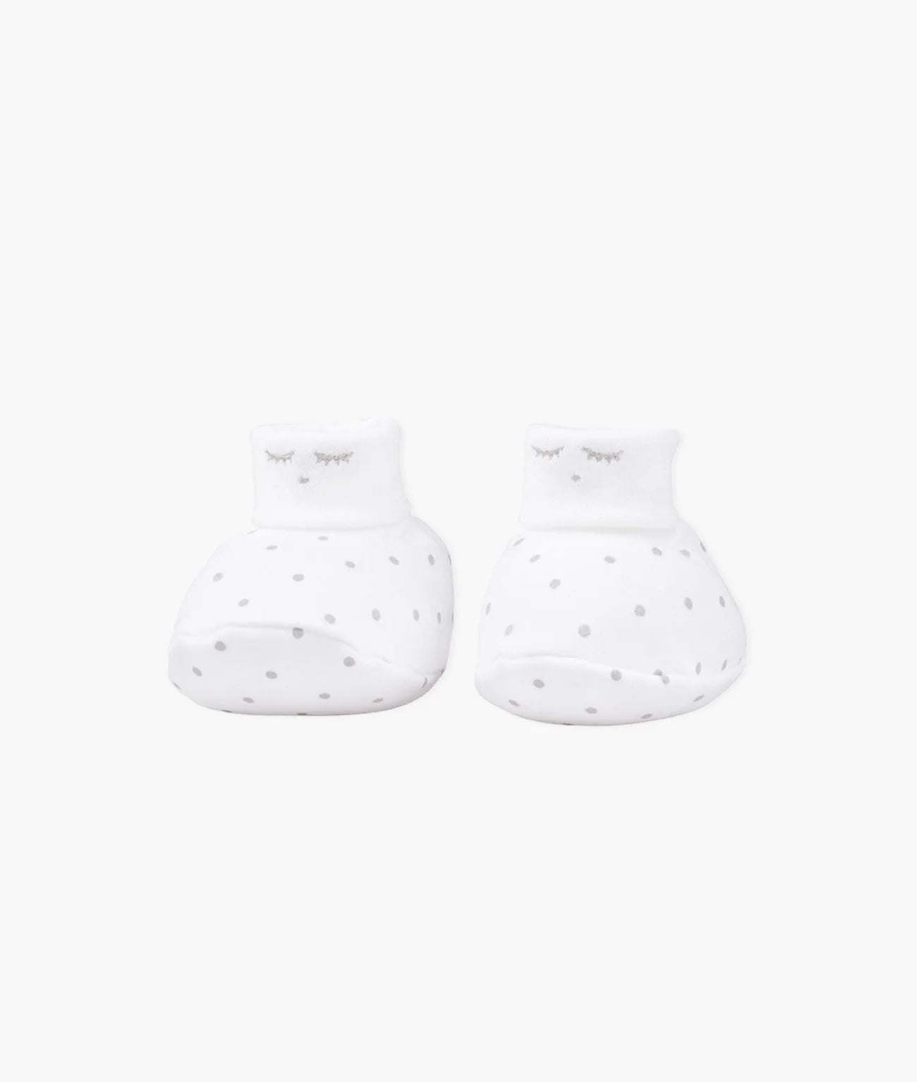 Saturday Footies White/Silver dots