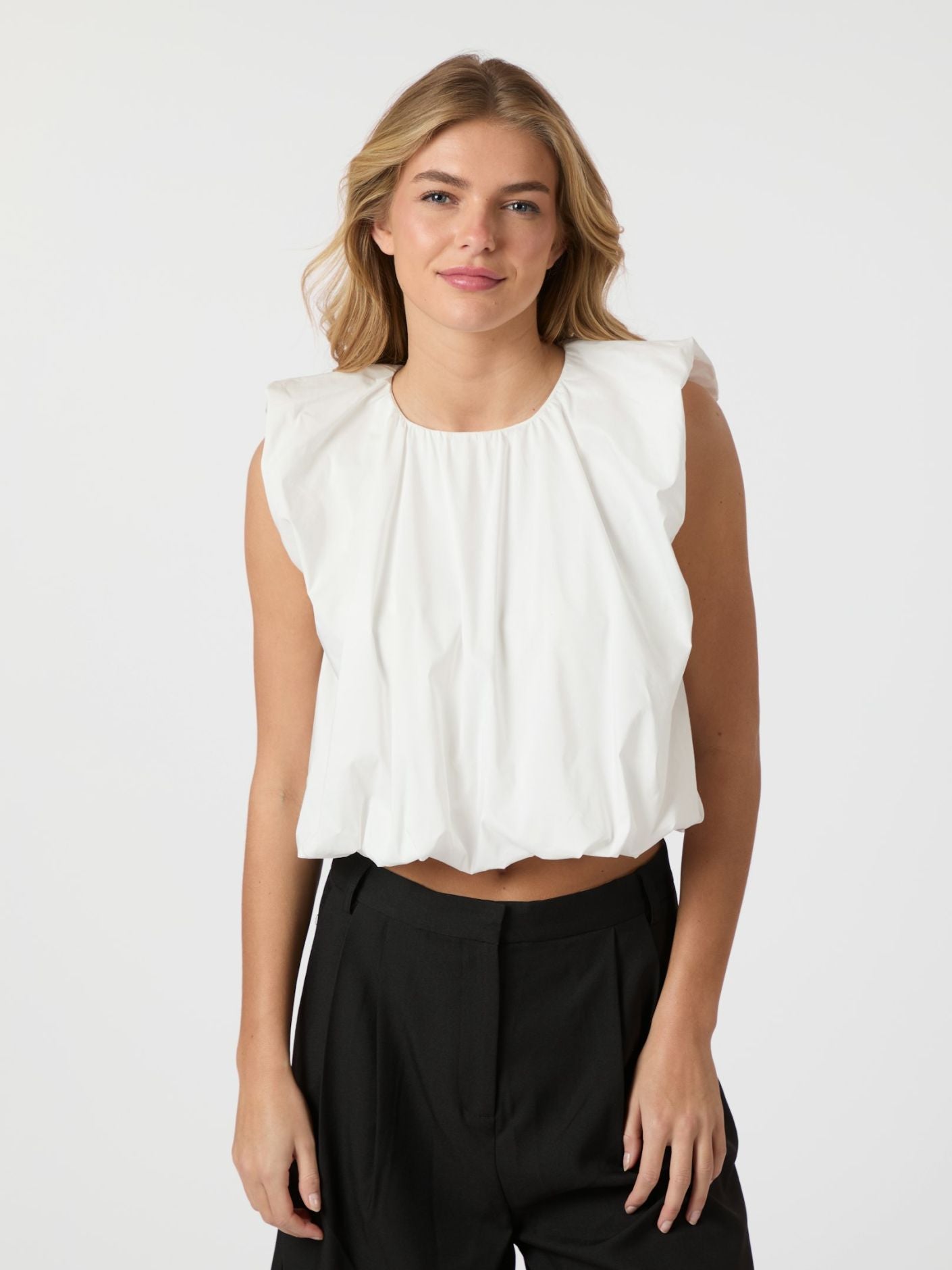 Ivania Poplin Top White
