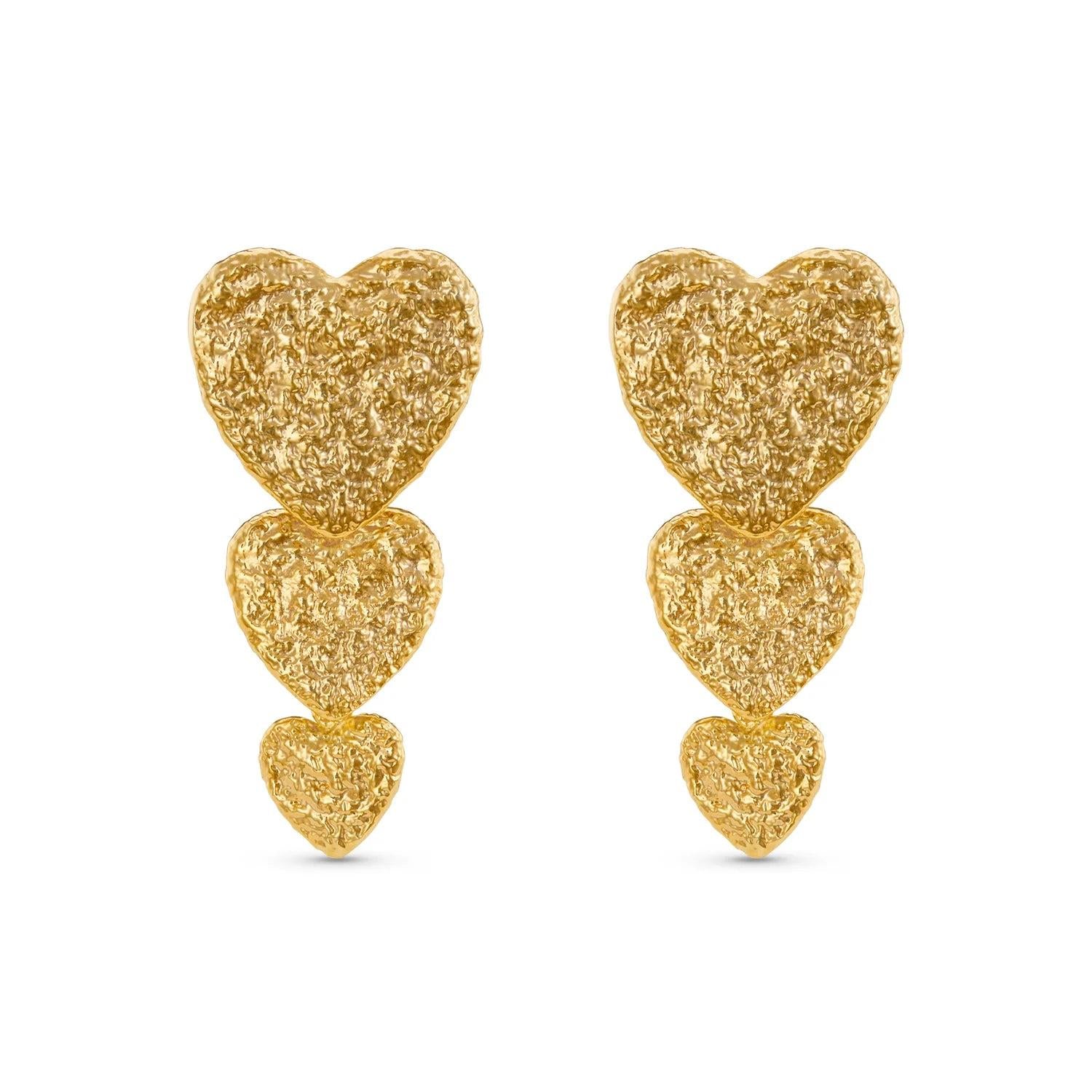 Statement Drop Heart Earrings