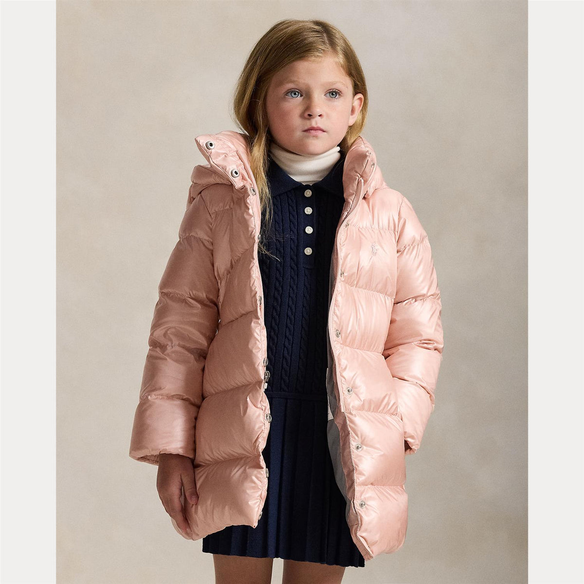 Celia Down Coat Hint Of Pink Metallic