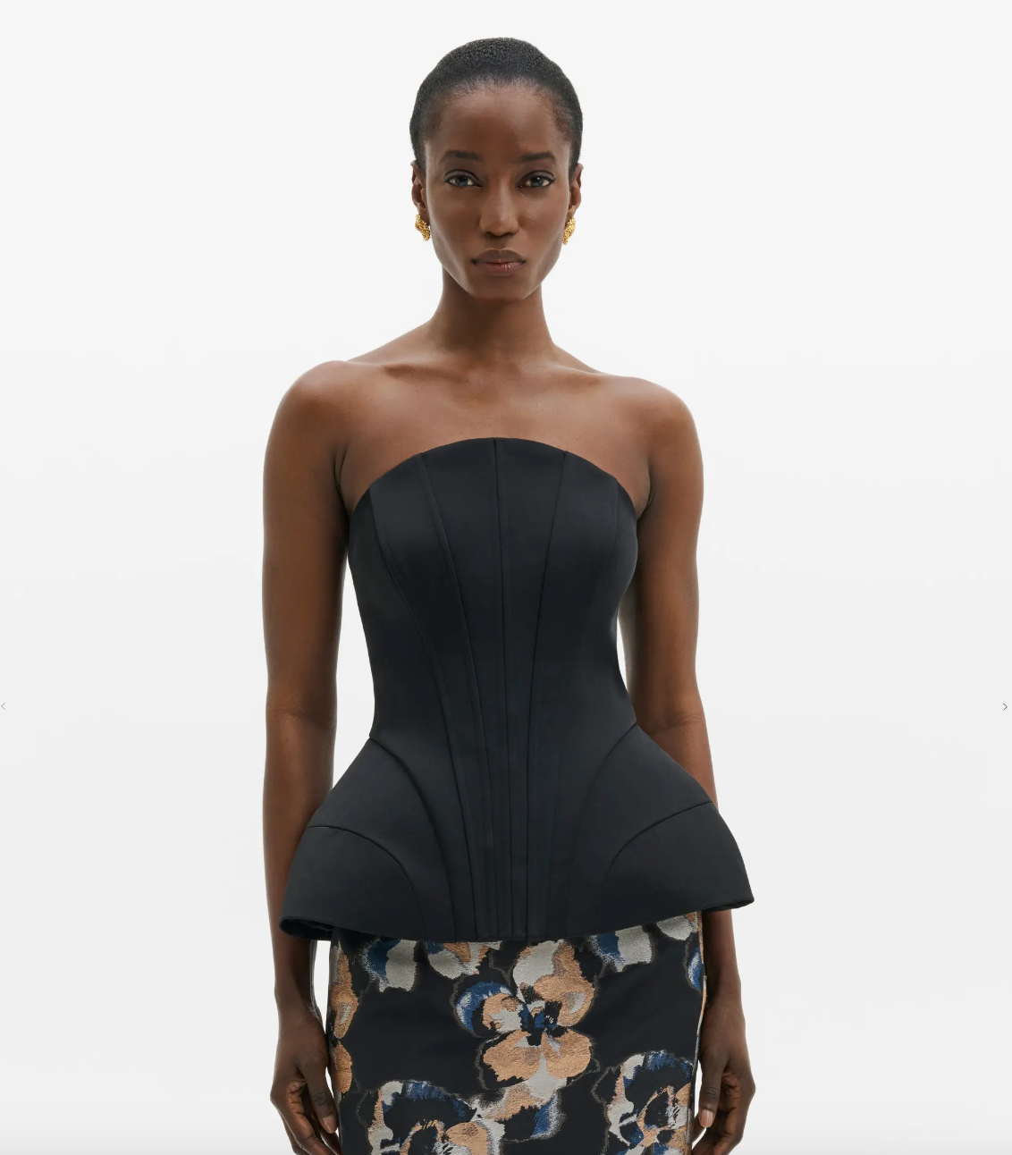 Bellina Sculpted Corset Top Black