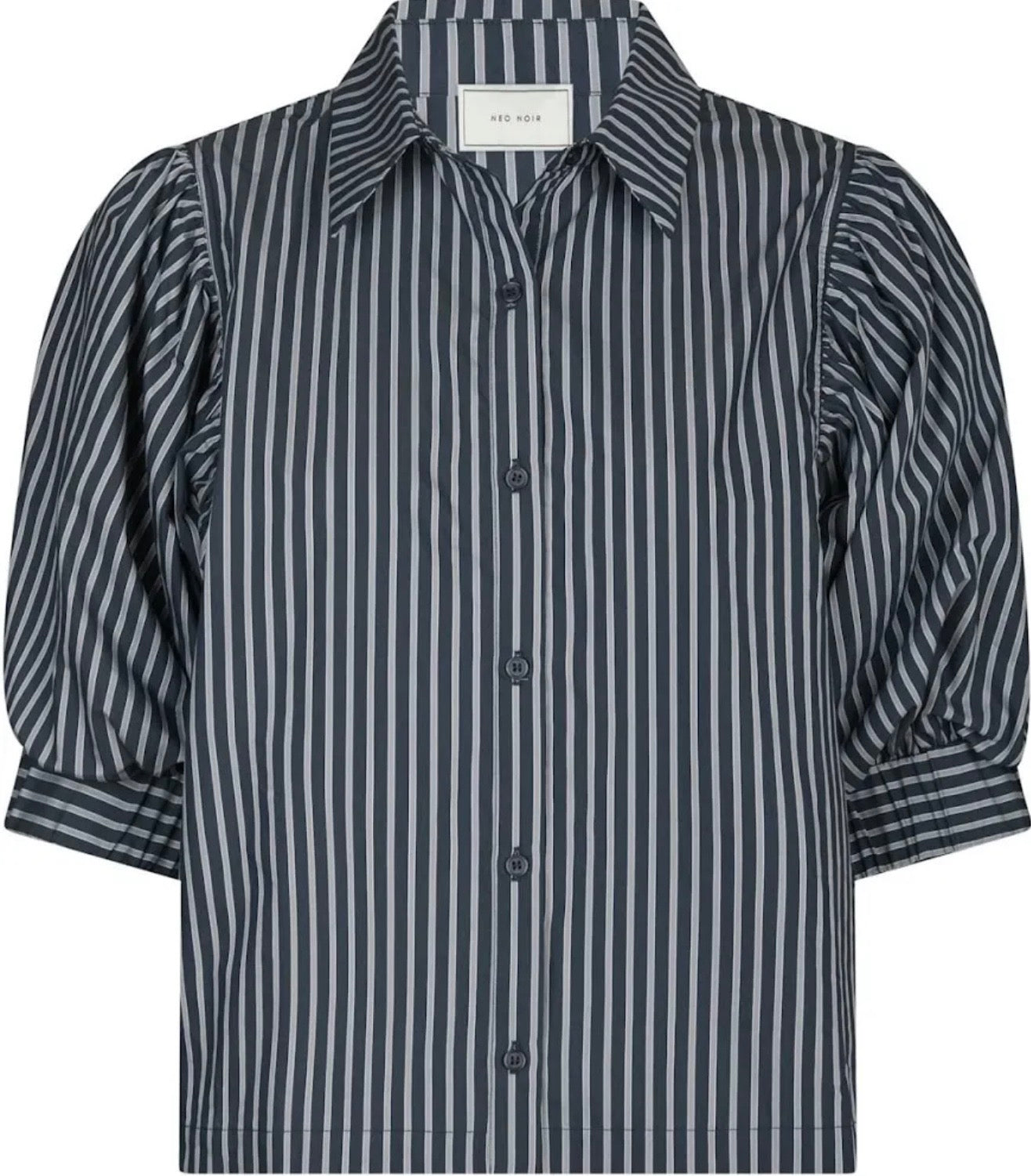 Etta Soft Stripe Stone Shirt Navy