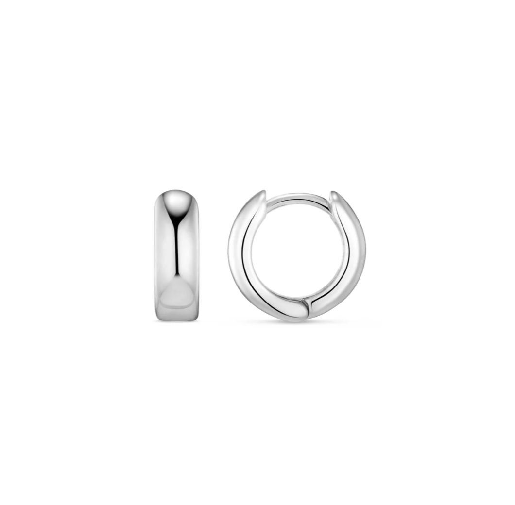 Mini Domed Huggie Hoops Silver