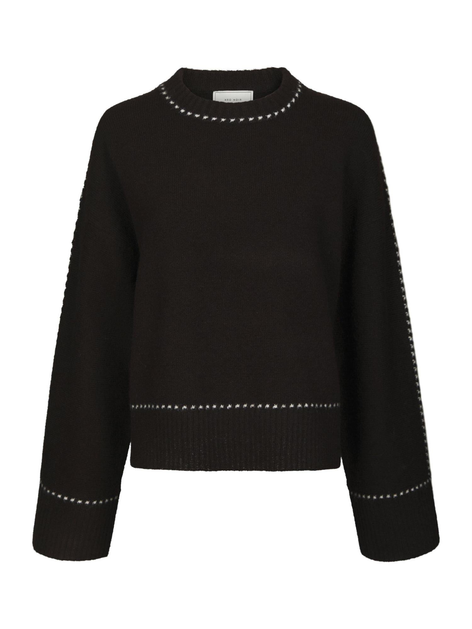 Roeme Knit Stitch Blouse Dark Brown