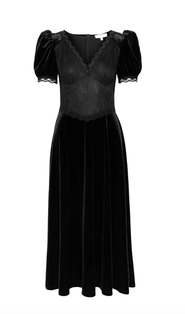 Francis Velvet Midi Dress Black Velvet