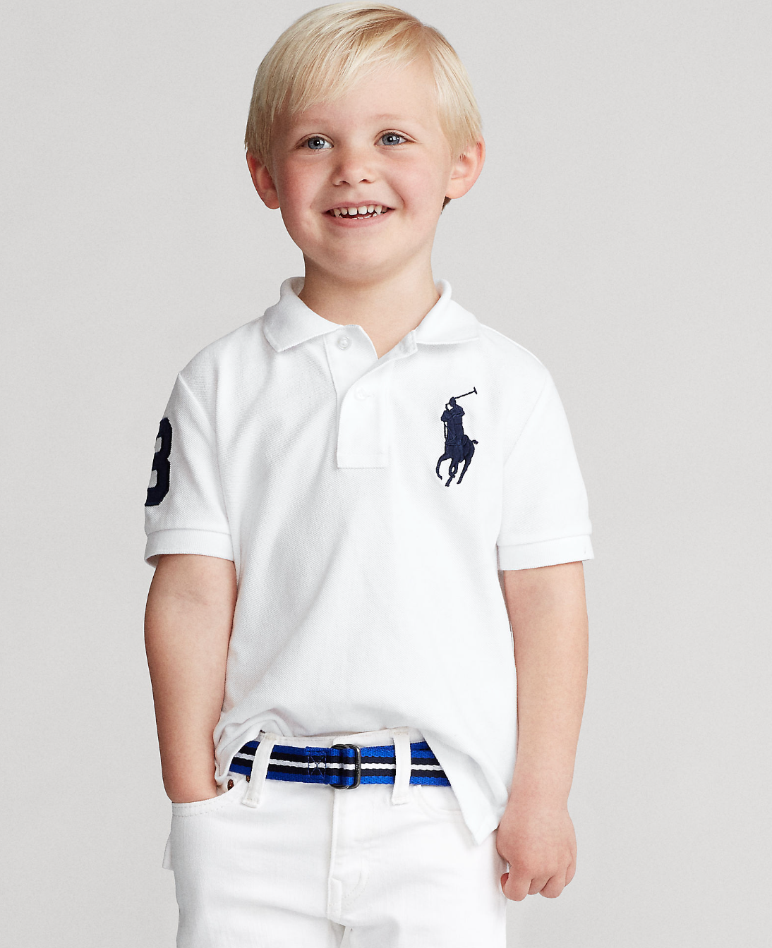 Big Pony Cotton Mesh Polo Shirt White
