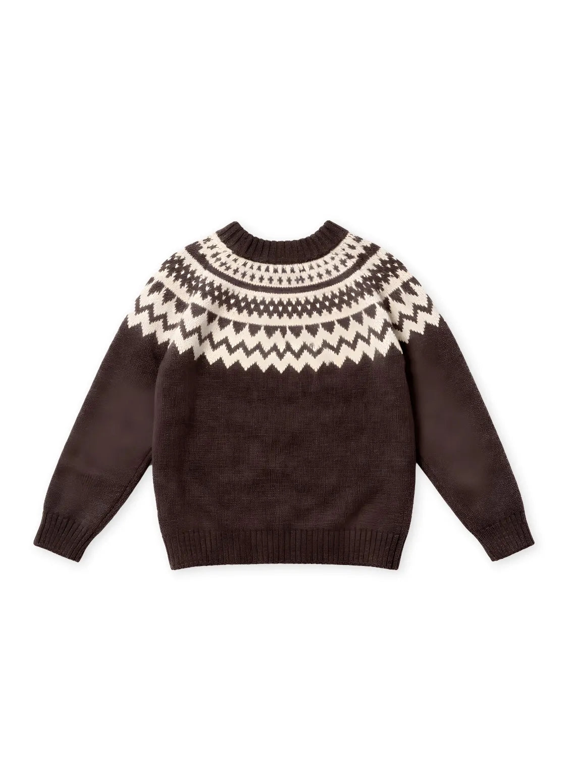 Janie Cashmere Nordic Pullover Coffee Bean/Sandshell