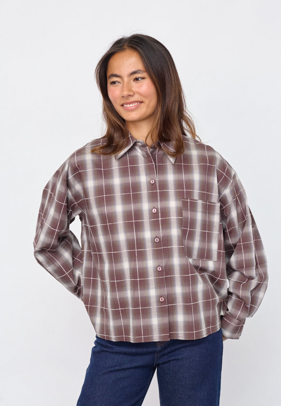 Irine Shirt Berry Check