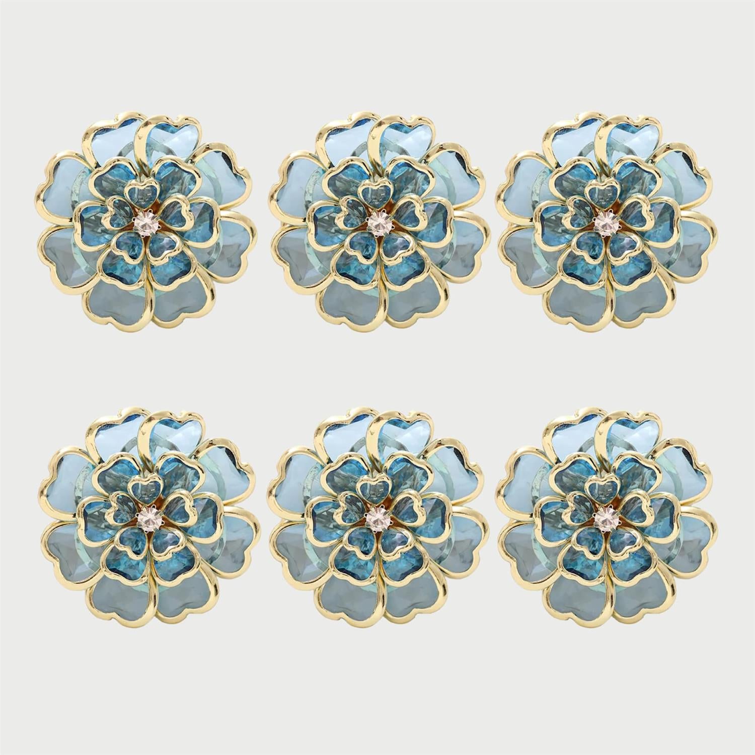 Flower Button Covers Blue