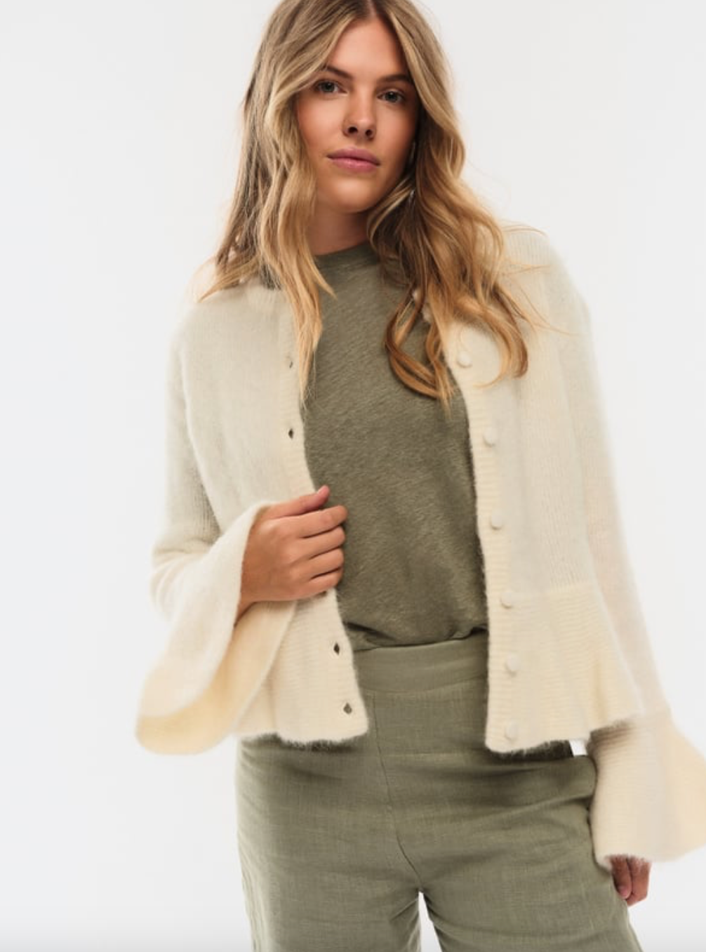 Maren Chunky Cardigan Bright White