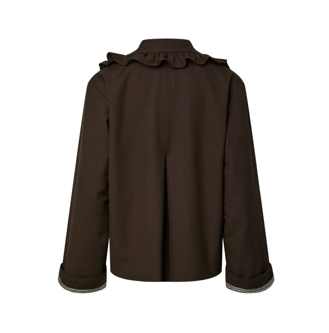 YASELSIA Short Trenchcoat Coffee Bean