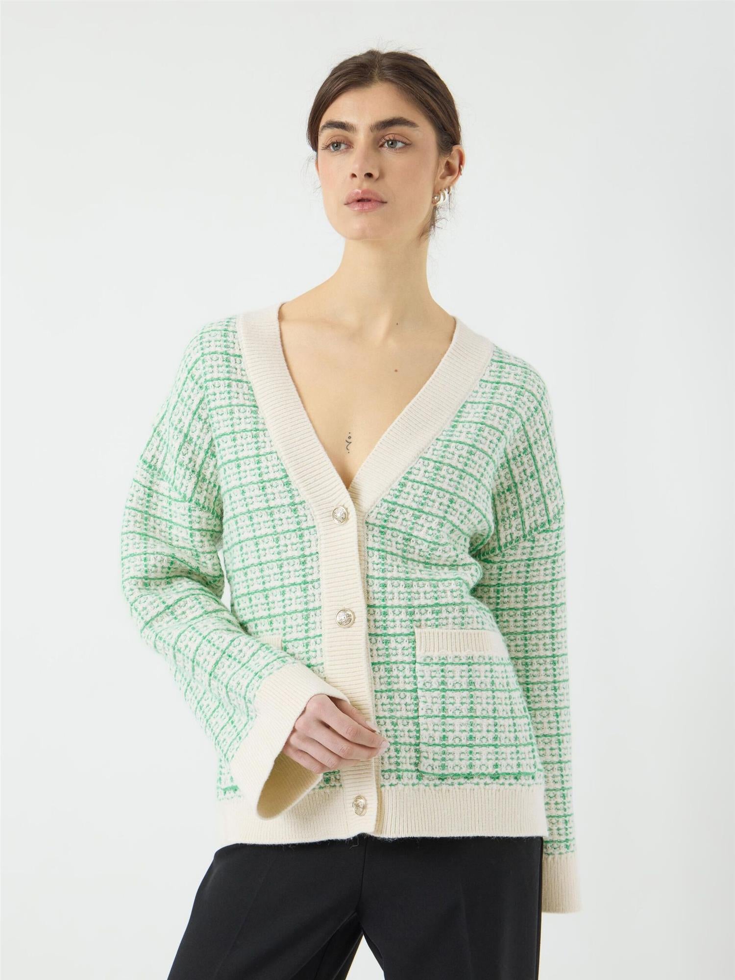 YASLIVIANA Knit Cardigan Bright Green