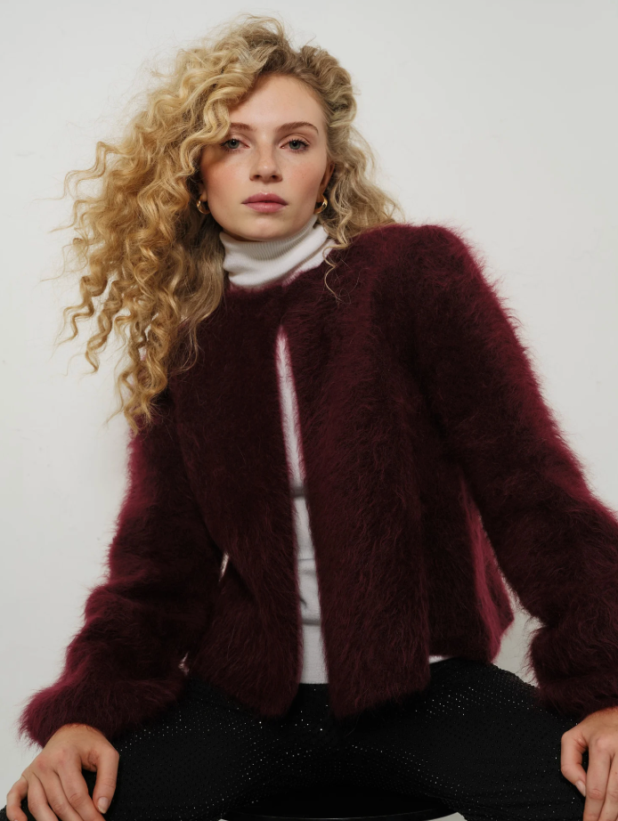 Amelia Chunky Cardigan Oxblood
