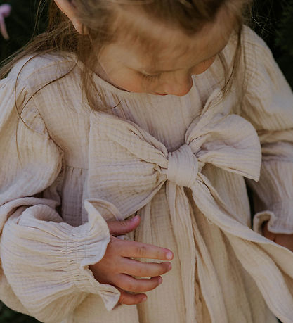 Paco Bow Langermet Bluse Sandshell