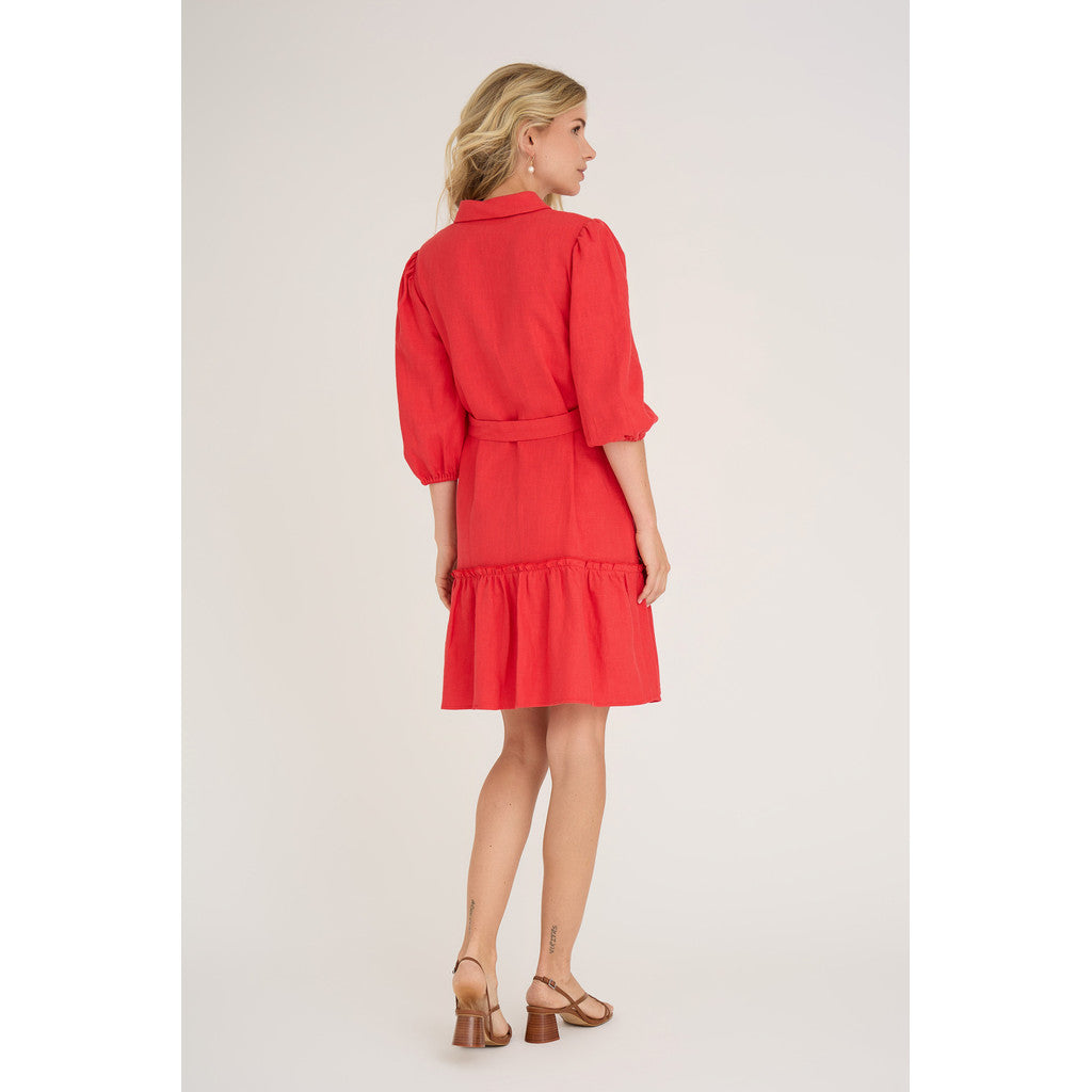 Linen Dress Red