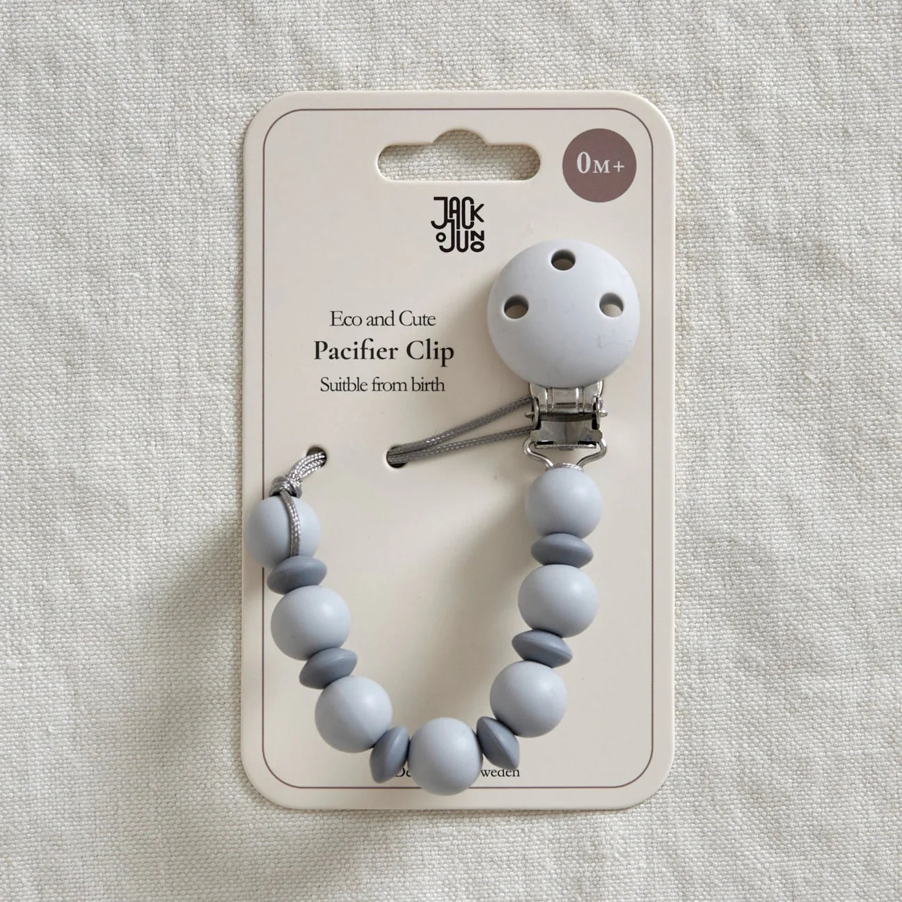 Bubble Pacifier Clip Pale & Dark Grey