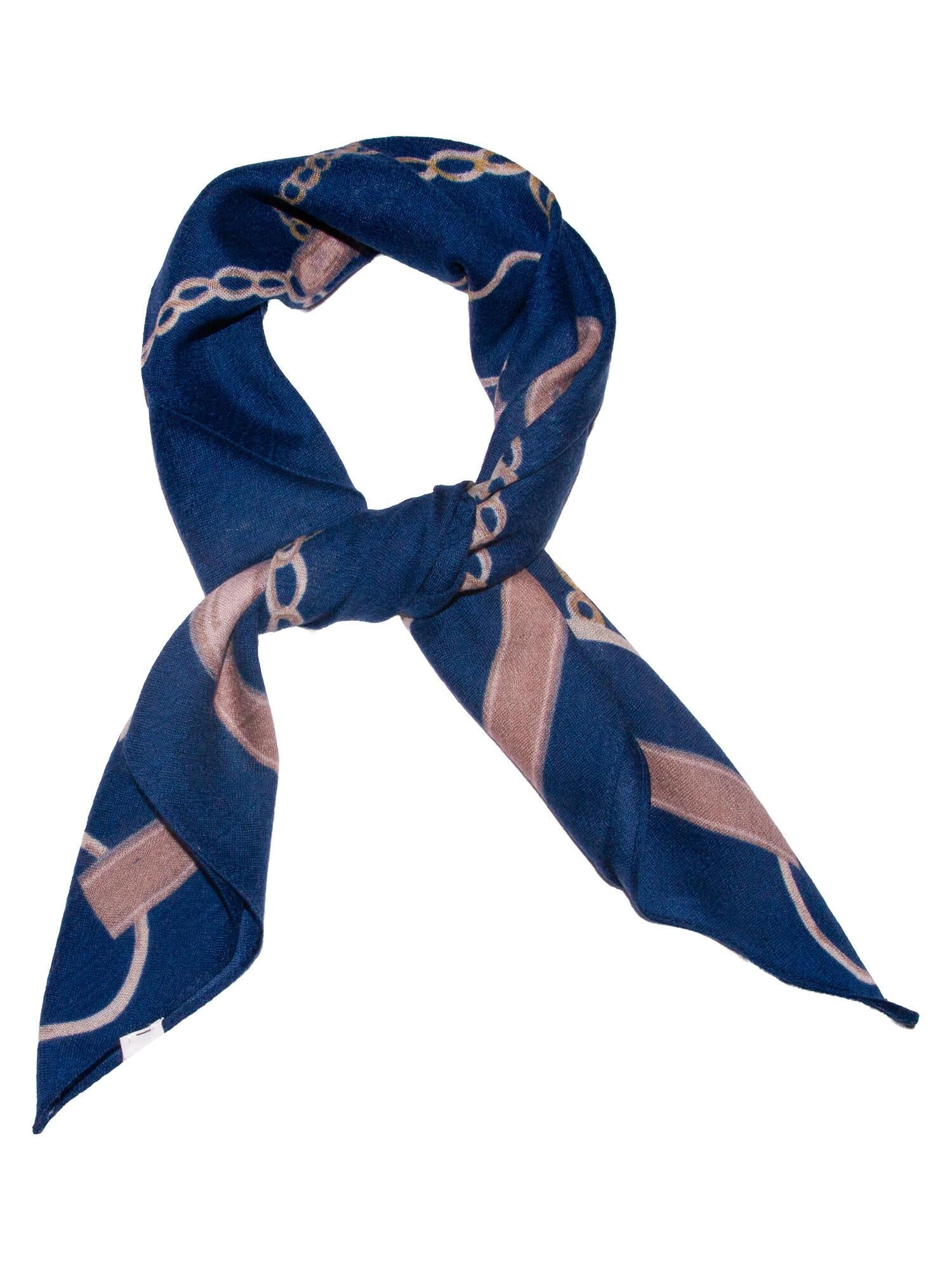 Skjerf Seletøj Ull 70x70 Navy