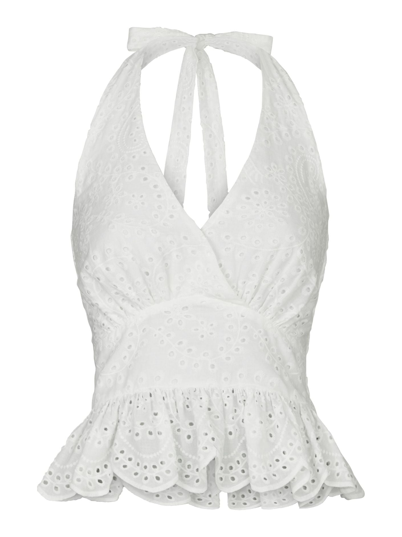 Ribbi Halter Neck Top White