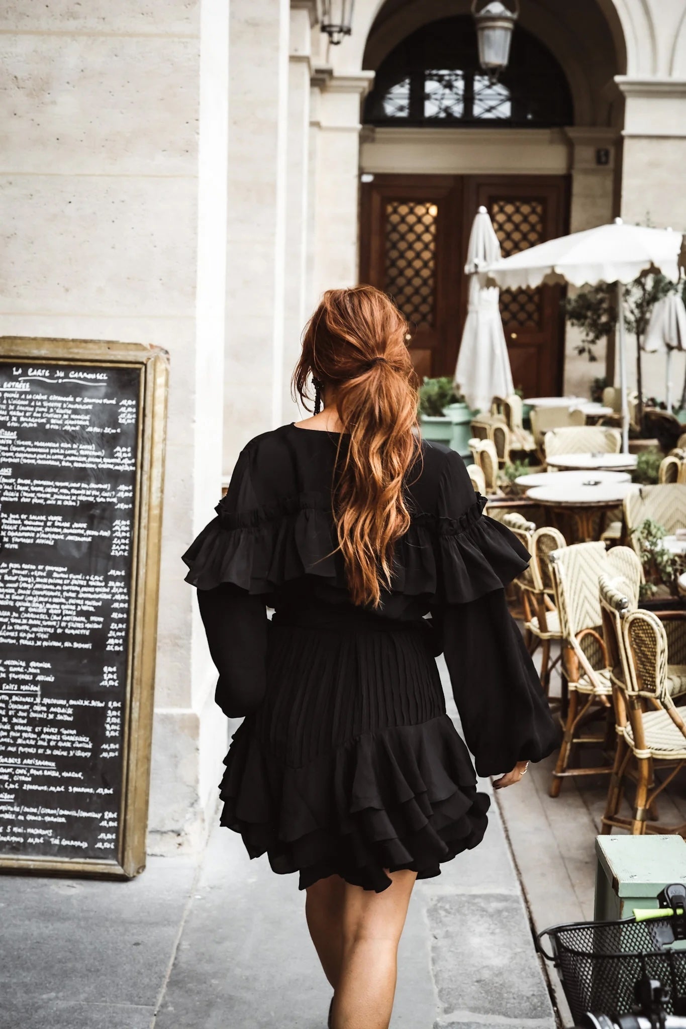 Party Frill Dress Black