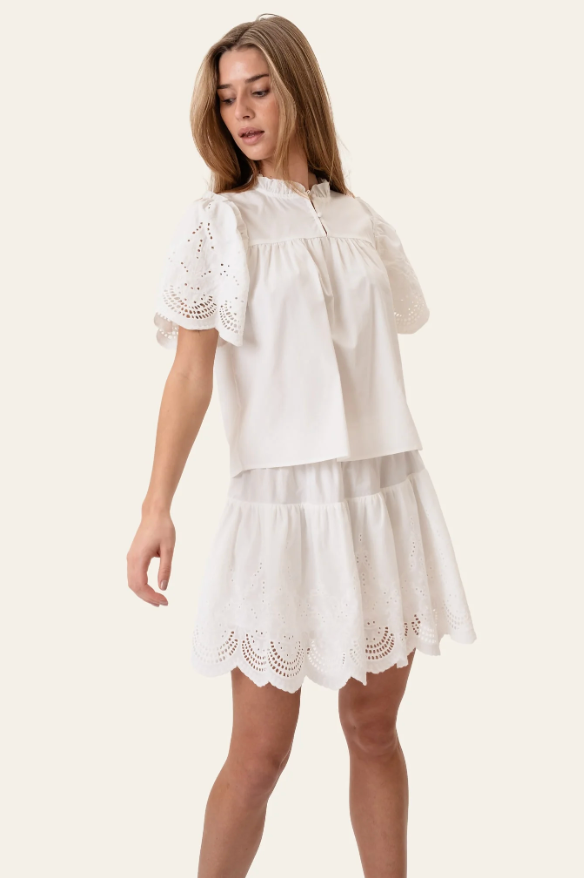 Solveig Shirt White Embroidery