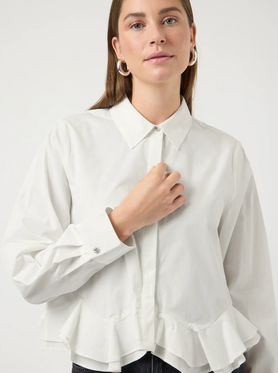 YASANERA LS Short Shirt Star White