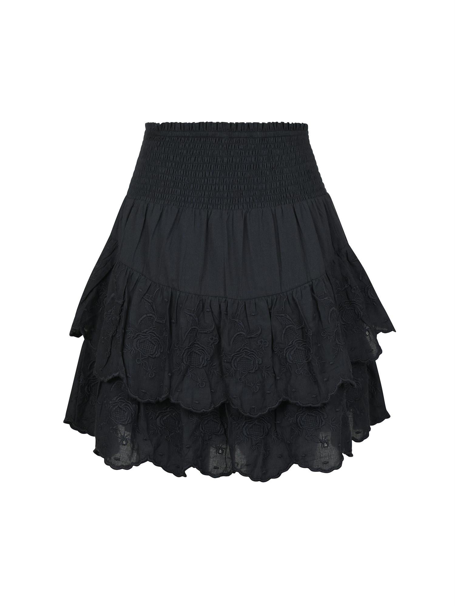 Line Emb Skirt Navy