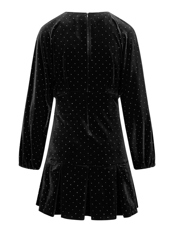 Jamal Stud Velour Dress Black