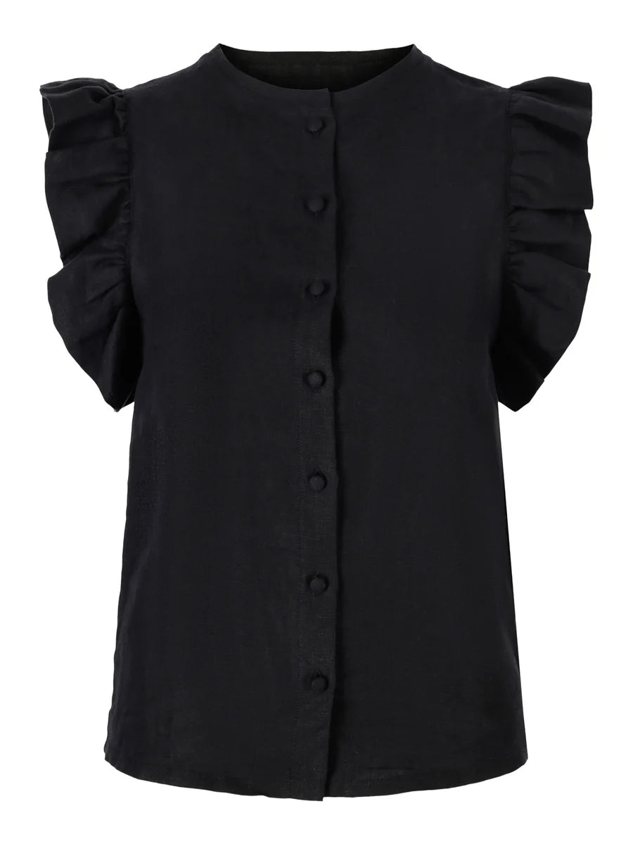 Pauline Linen Shirt Black