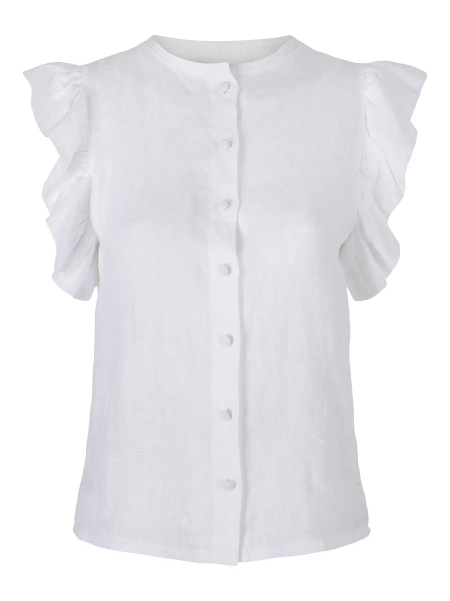 Pauline Linen Shirt White