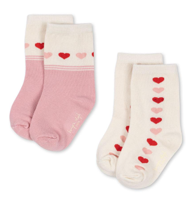 2 Pack Jaquard Socks Heart