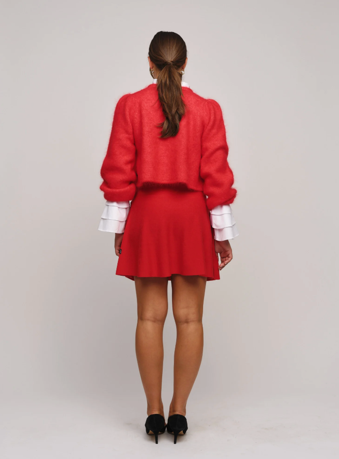 Amelia Chunky Cardigan Bright Red