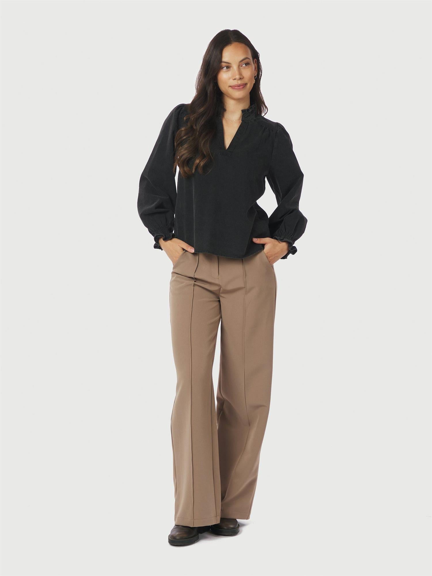 Emmeline Denim Blouse Black