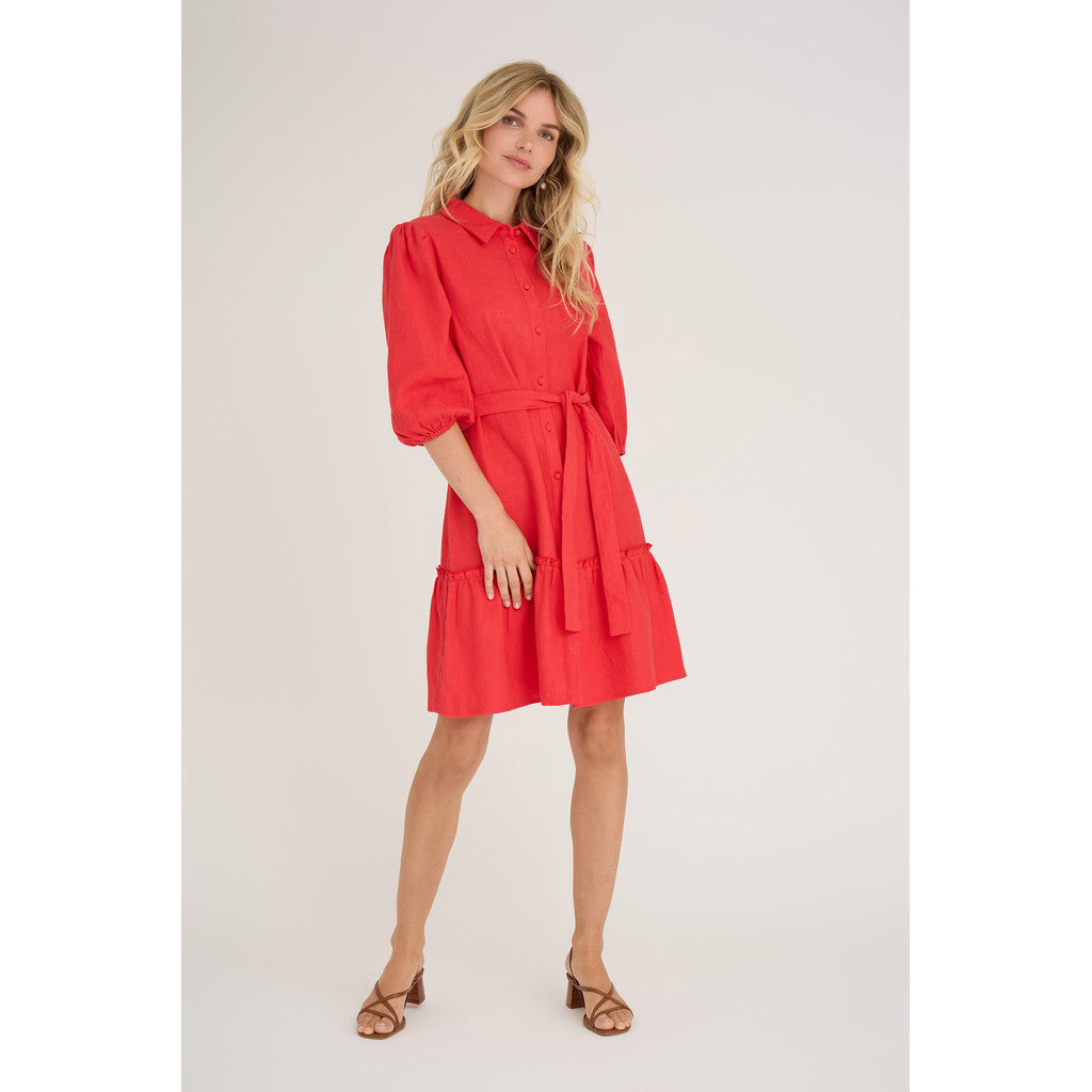 Linen Dress Red