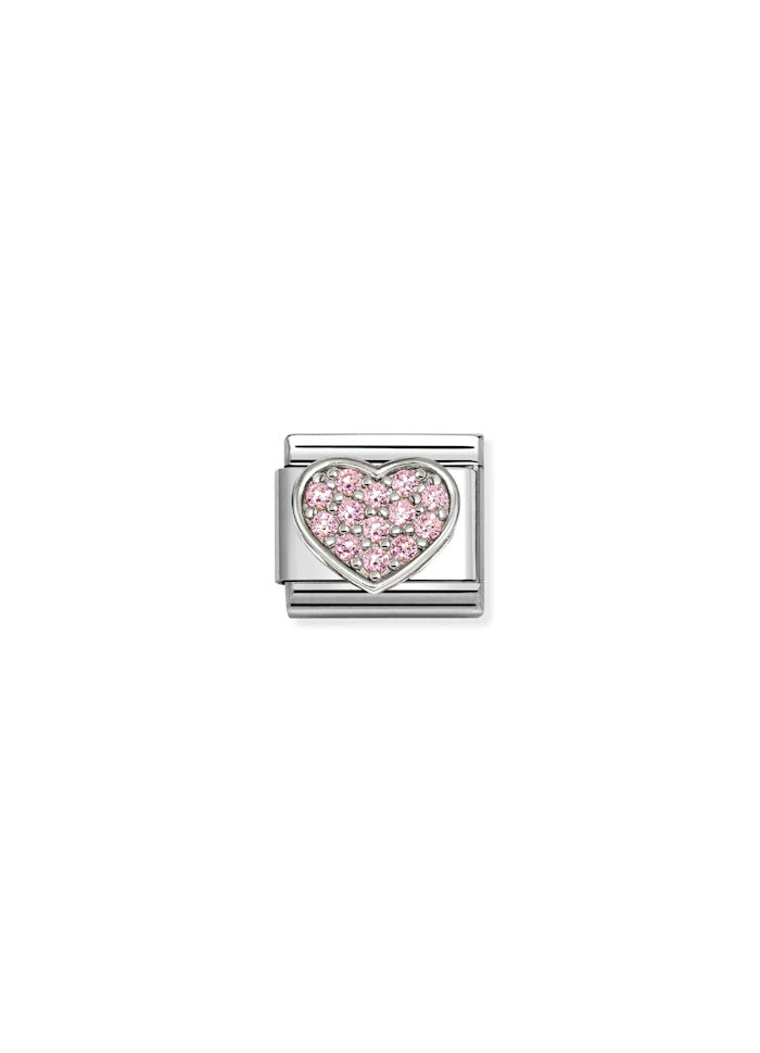 Silver Rich Pink Heart