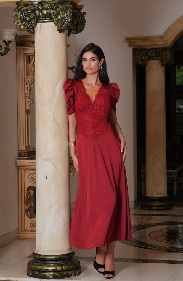 Francis Midi Dress Red