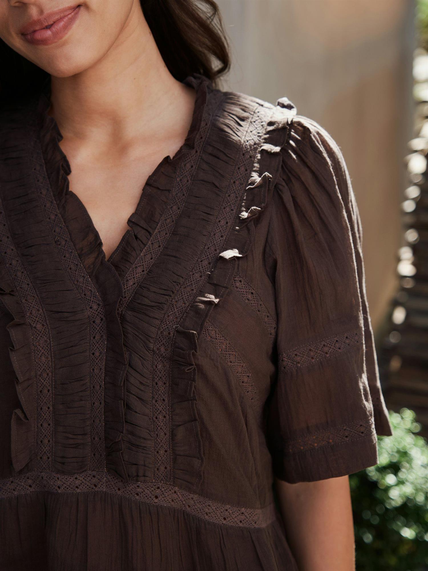 Evienne Voile Top Dark Brown