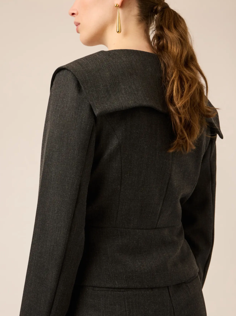 YASDAISY LS Blazer Dark Grey Melange
