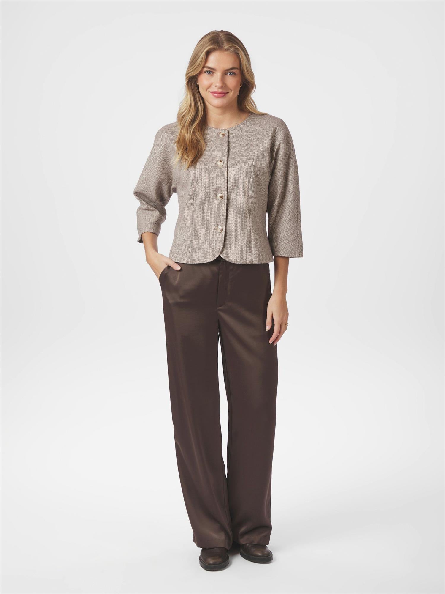 Emmett Heavy Sateen Bedaz Pants Dark Brown