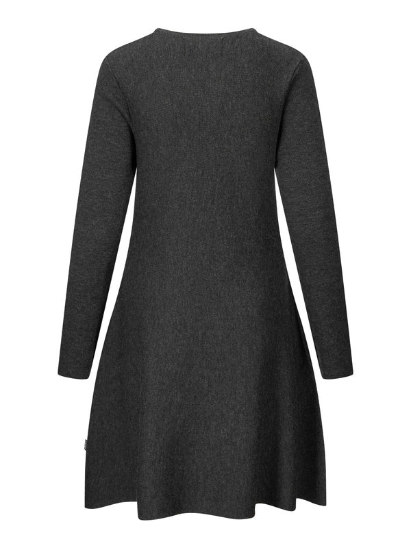 Cecilie Merino Dress Dark Grey Melange