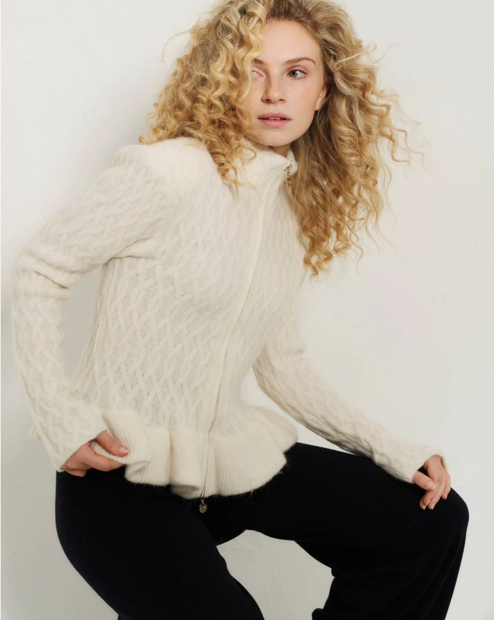 Lene Alpaca Cardigan Ivory