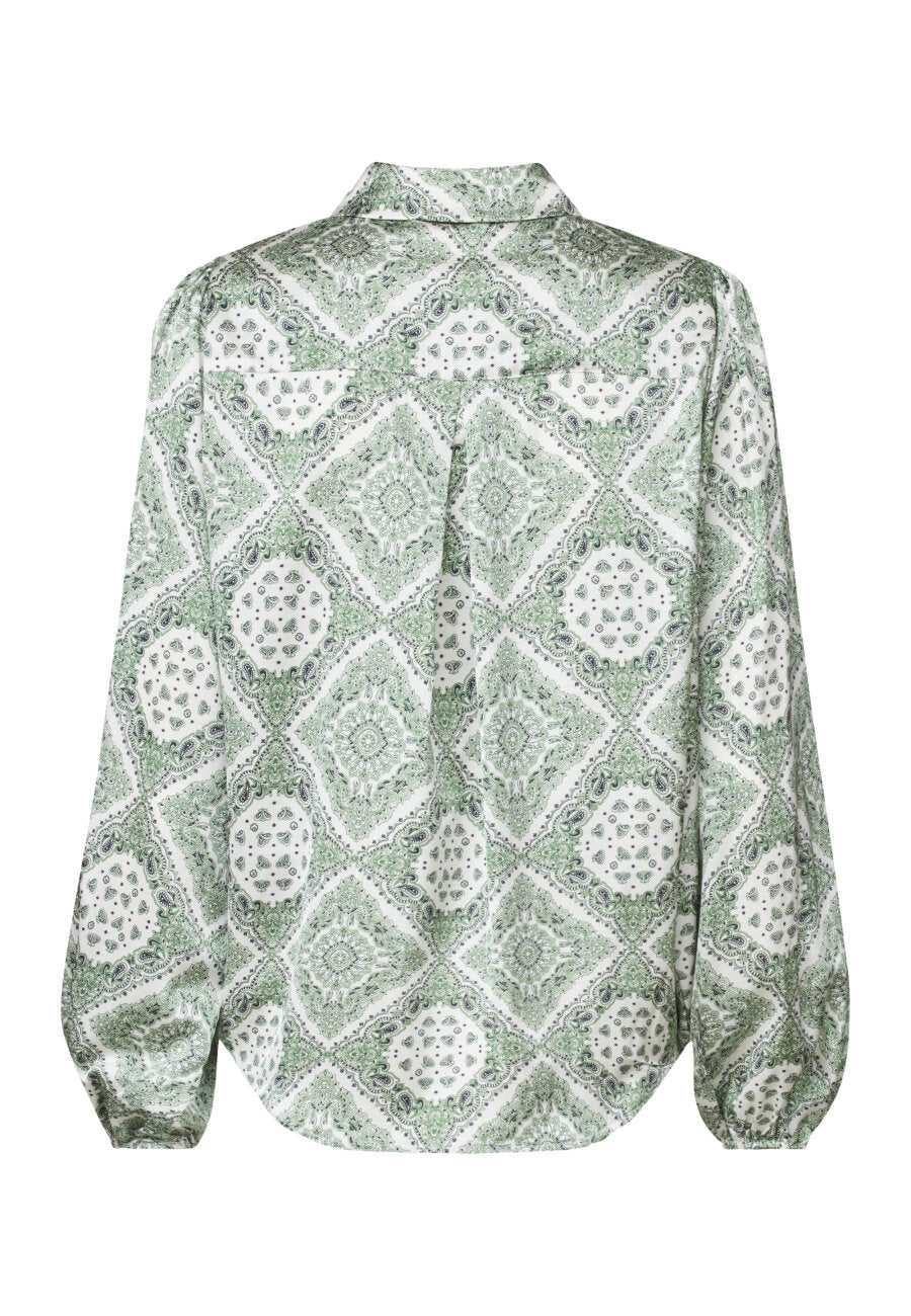 Ella Blouse Green Paisley