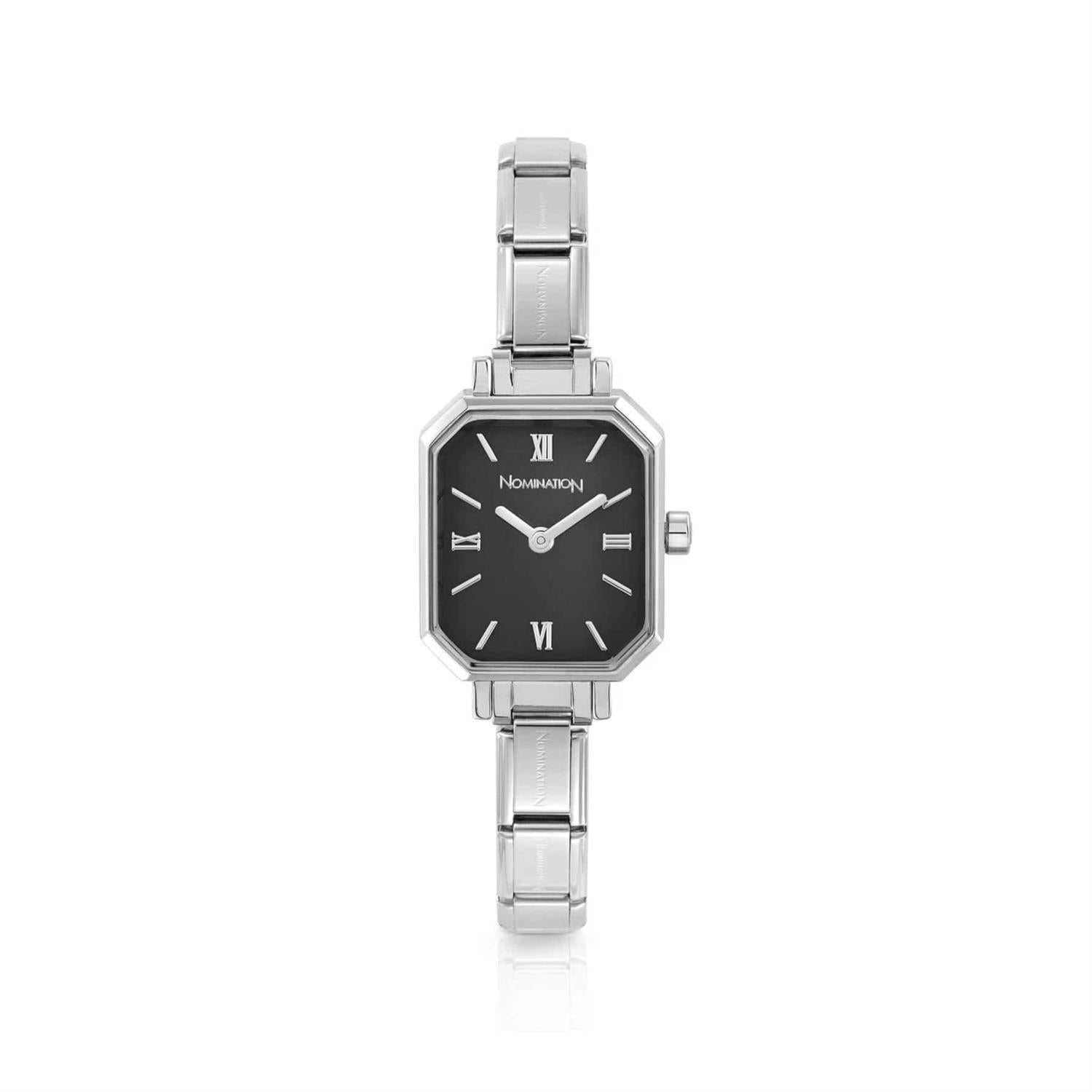 Paris Watch With New Rectangular Steel Strap Black