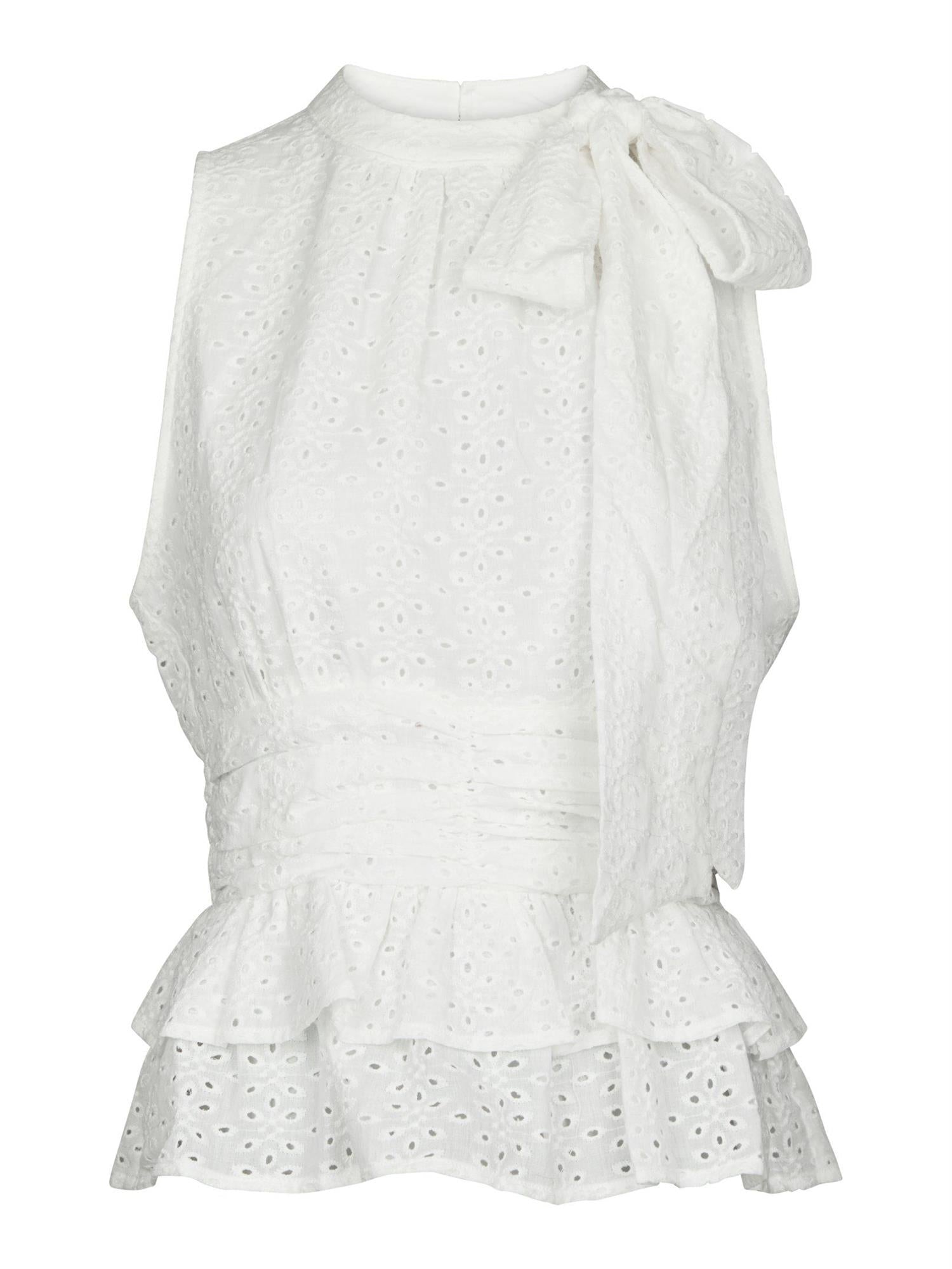 Ansol Emb Top Off white