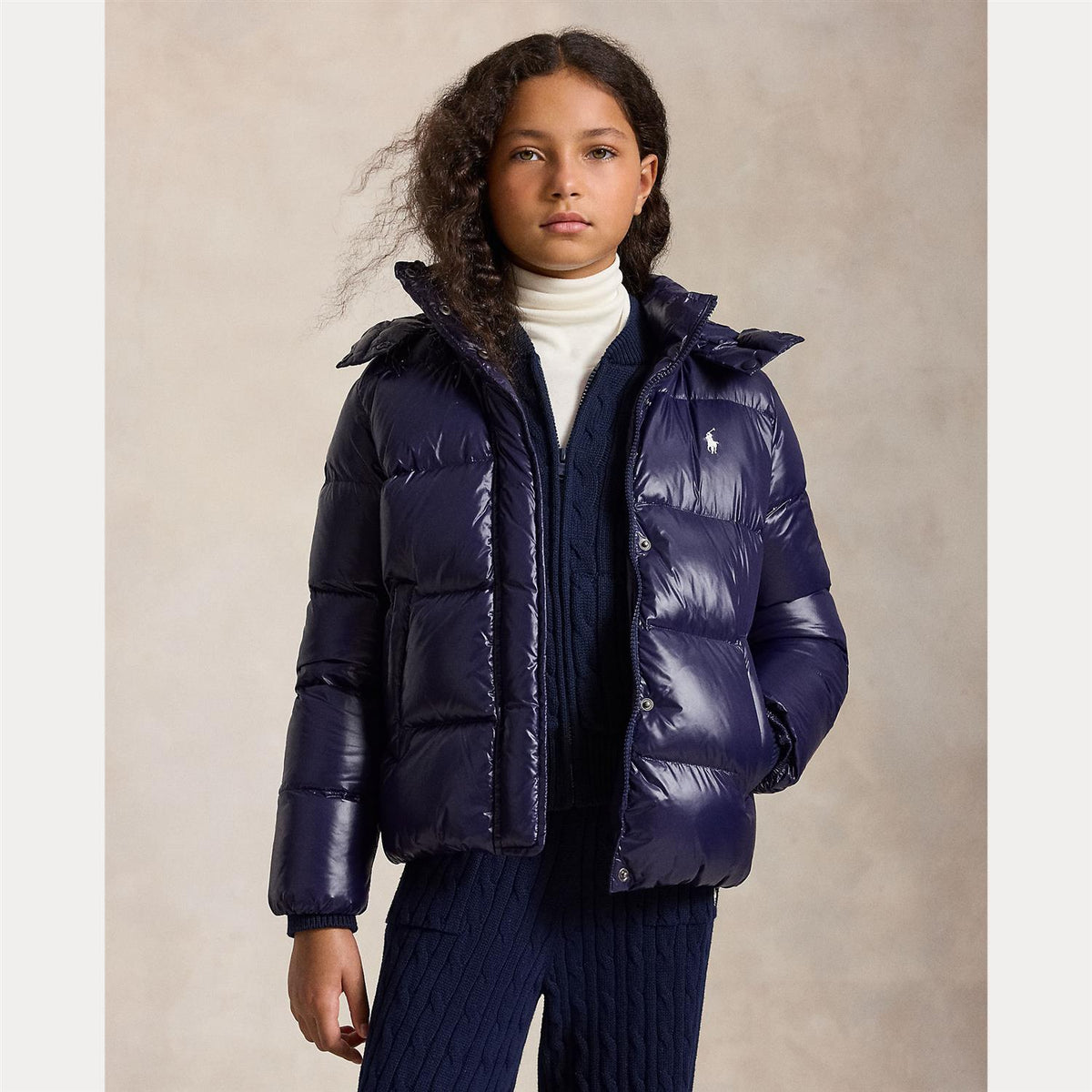 Down Hooded Jacket Newport Navy