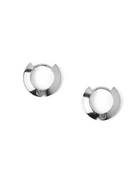 Clean Edge Hug Hoops Silver